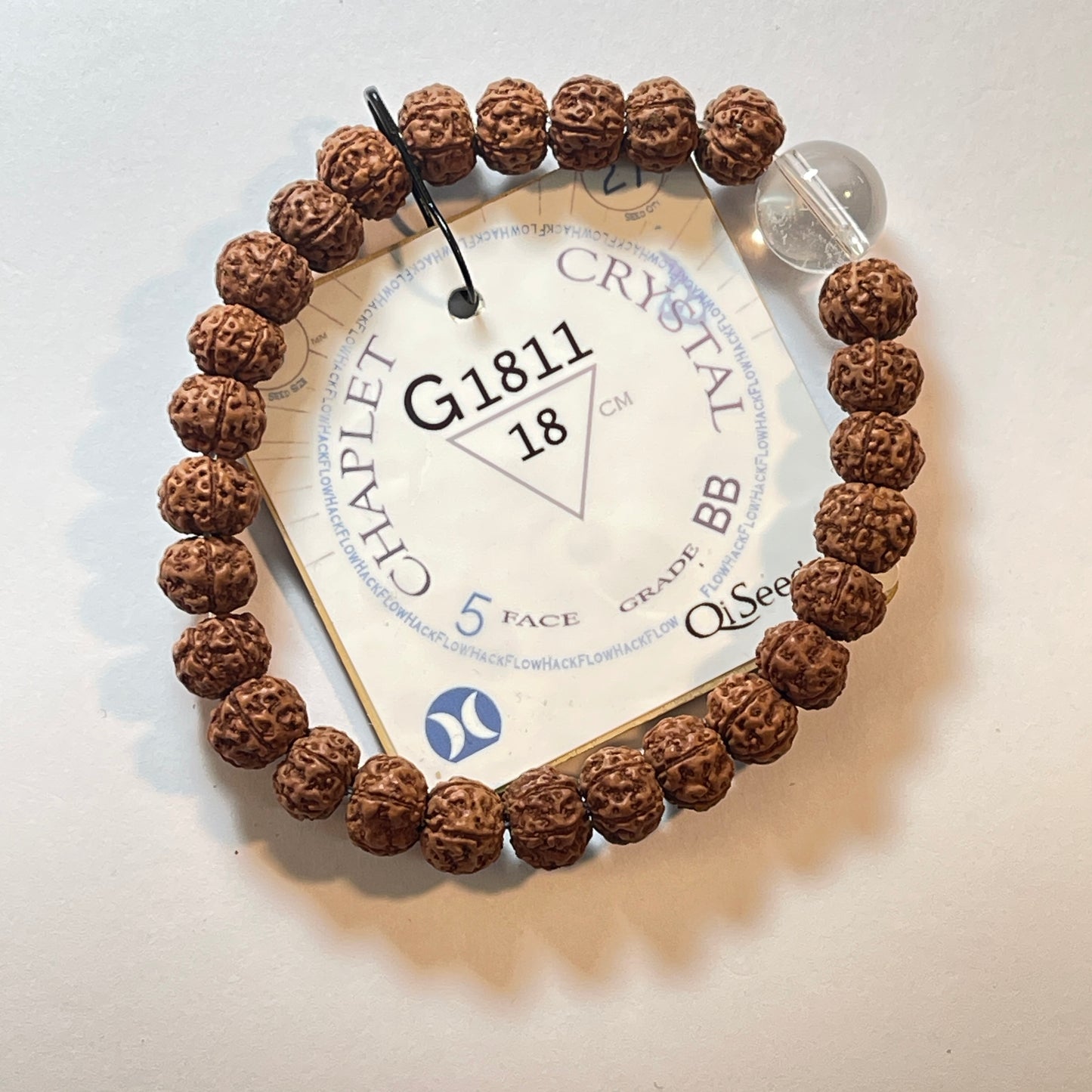 Crystal Chaplet (27 Rudraksha • 18 cm Fit) | Class BB | No. G1811