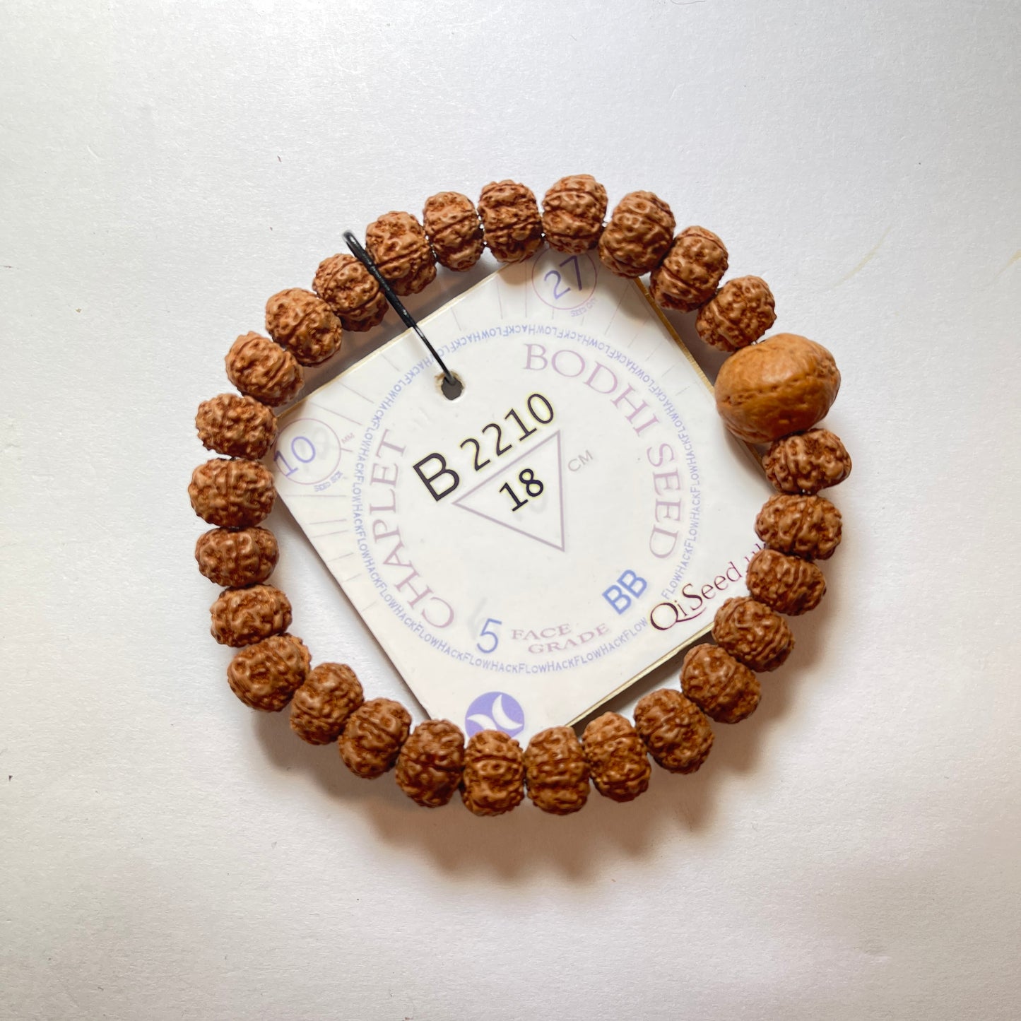 Bodhi Seed Chaplet (27 Rudraksha • 18 cm Fit) | Class BB | No. B2210
