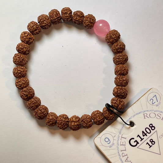 G1408 - Rose Quartz Chaplet 18 cm L