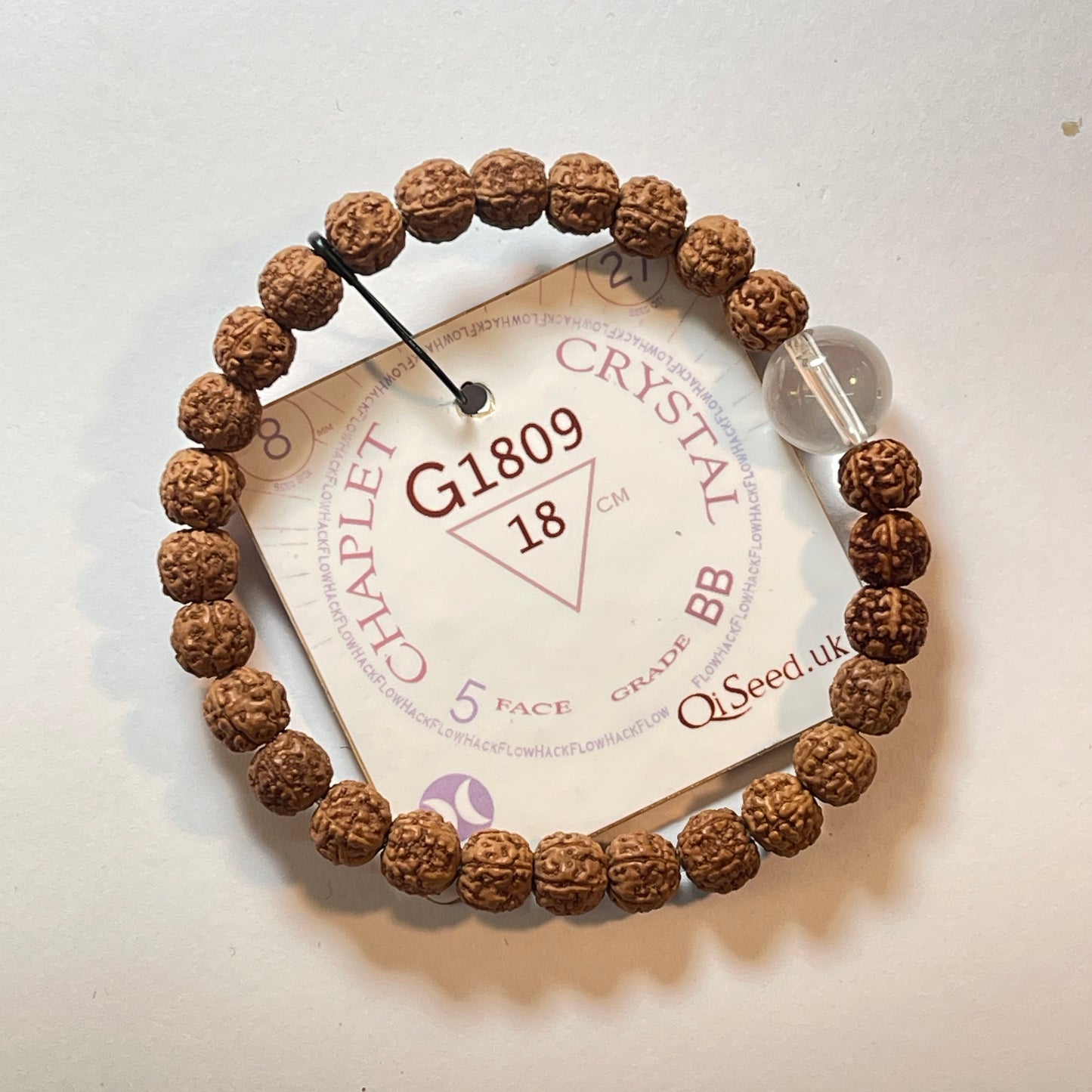 Crystal Chaplet (27 Rudraksha • 18 cm Fit) | Class BB | No. G1809