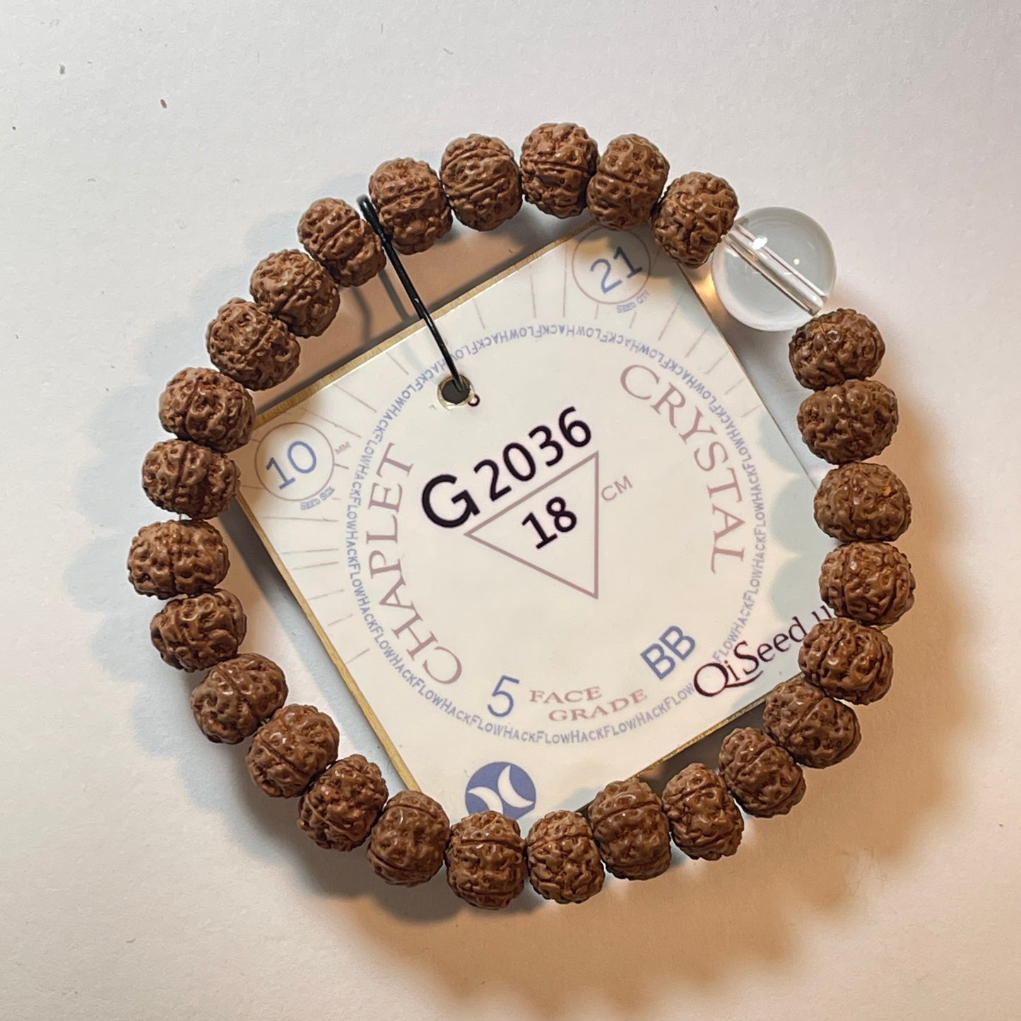 Crystal Chaplet (21 Rudraksha • 18 cm Fit) | Class BB | No. G2036