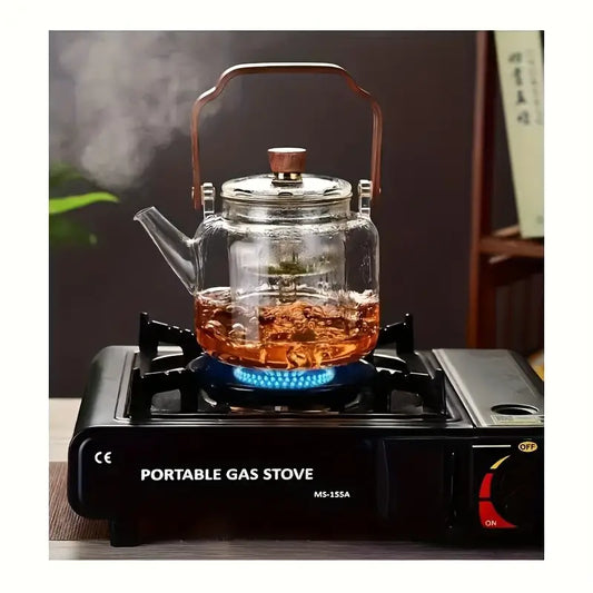 Cloud Lift - Glass Teapot / Kettle / Infuser. with Wooden Handle 1165ml