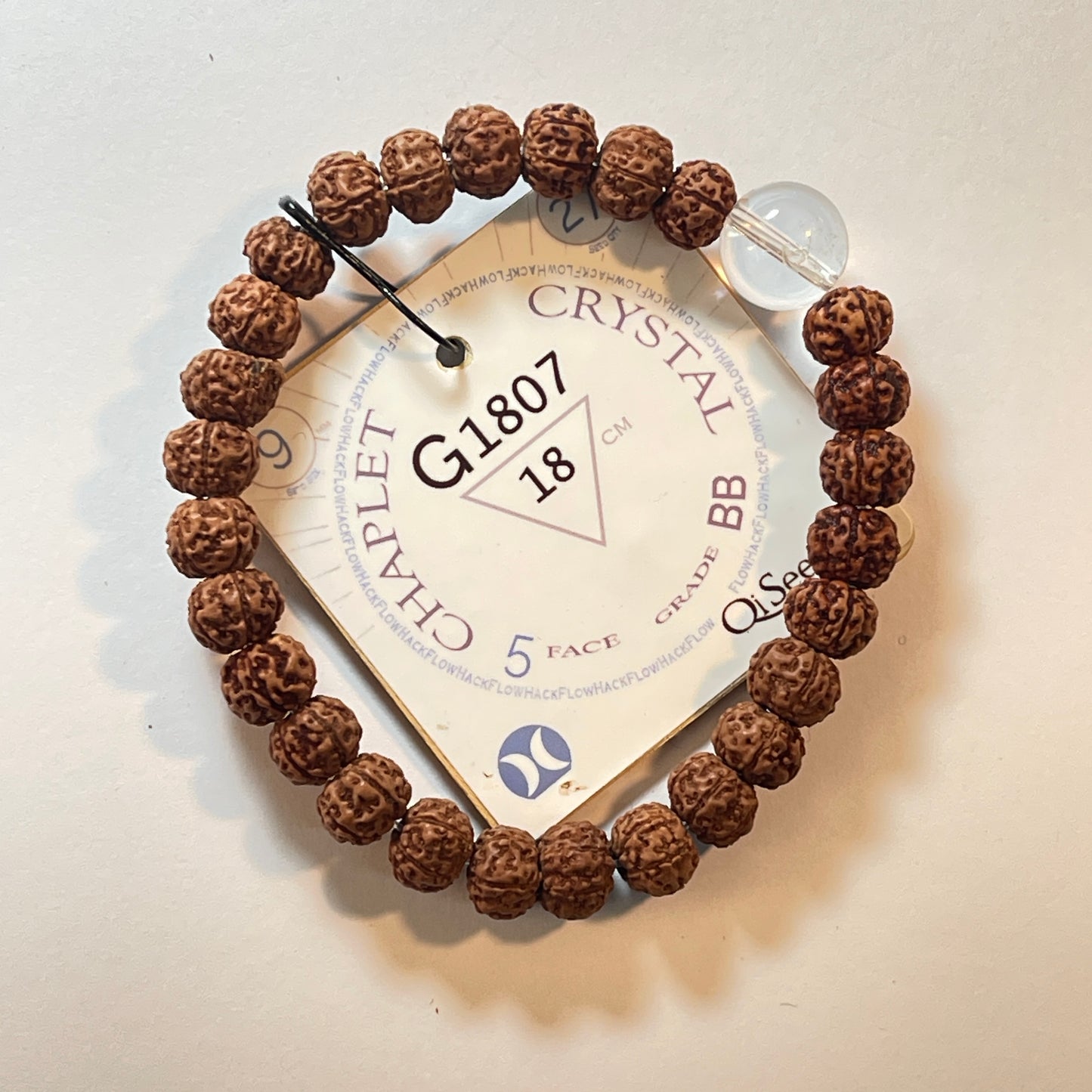 Crystal Chaplet (27 Rudraksha • 18 cm Fit) | Class BB | No. G1807