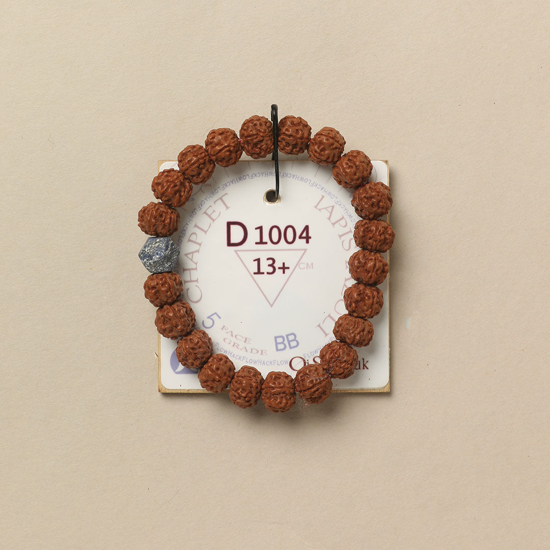 Lapis Lazuli Chaplet (21 Rudraksha • 13+ cm Fit) | Class BB | No. D1004