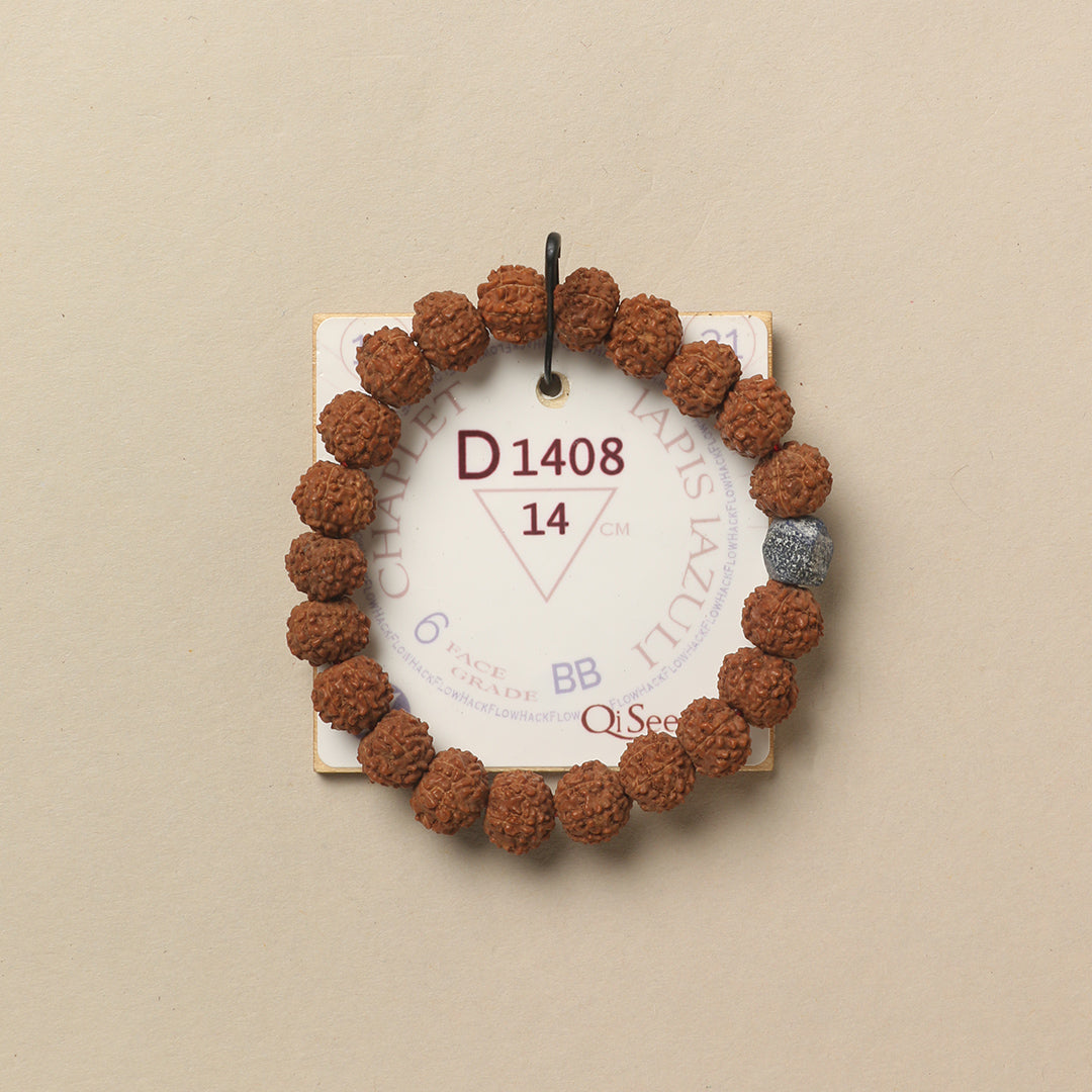 Lapis Lazuli Chaplet (21 Rudraksha • 14 cm Fit) | Class BB | No. D1408