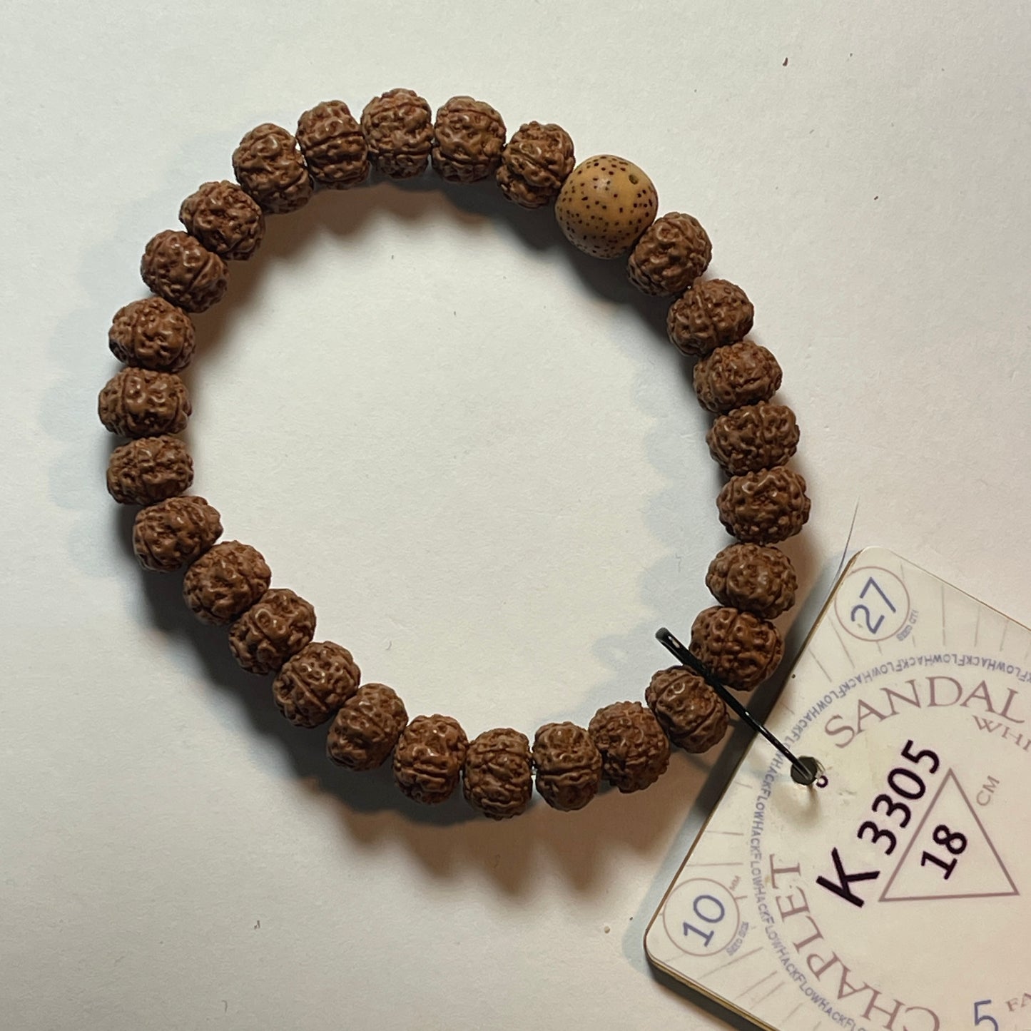 K3305 - White Sandalwood Chaplet 18 cm L