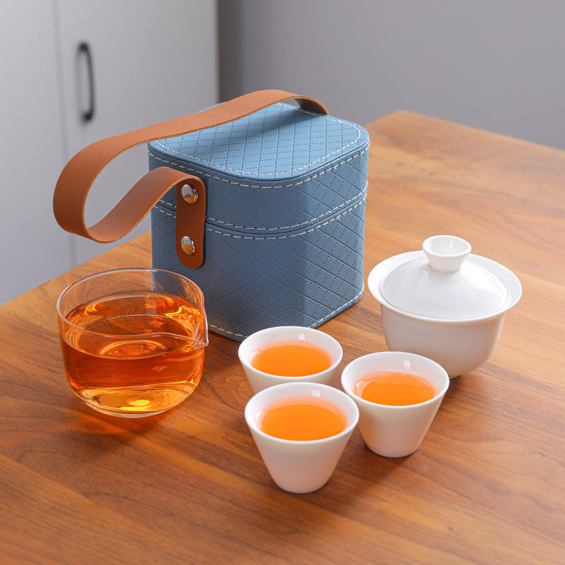 Li'l Blue - Travel Tea Kit- Gaiwan 3 cups