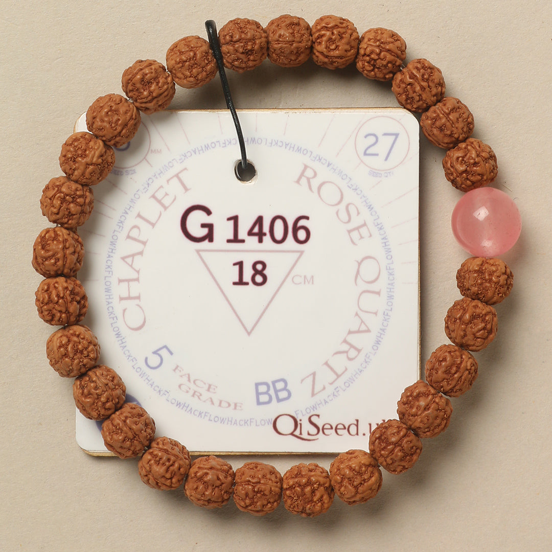 G1406 - Rose Quartz Chaplet 18 cm L