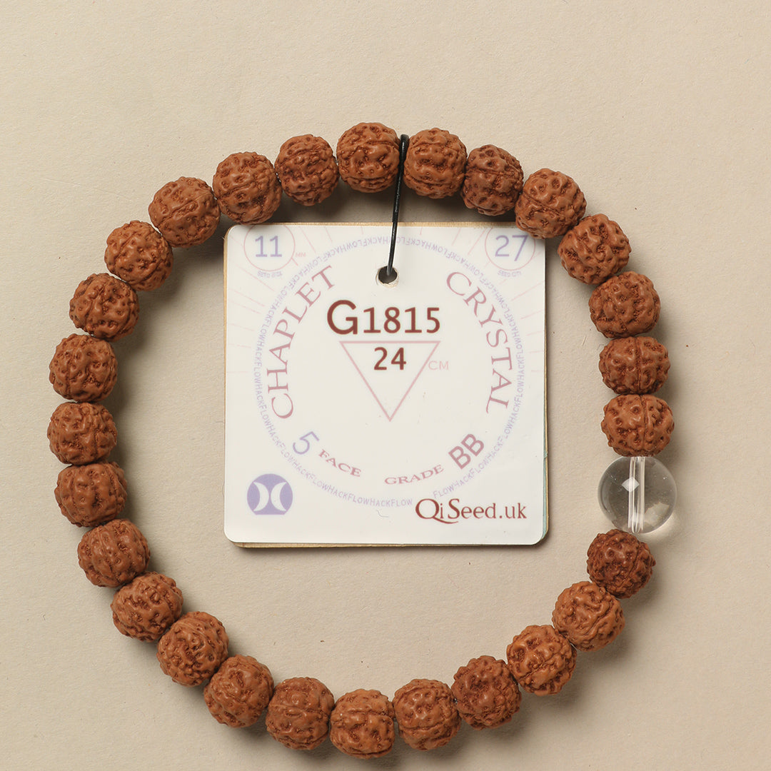 Crystal Chaplet (27 Rudraksha • 24 cm Fit) | Class BB | No. G1815
