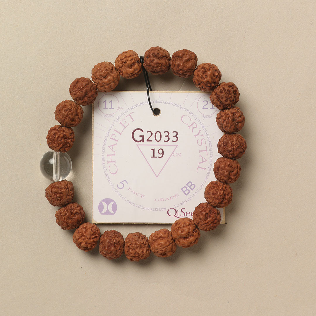 Crystal Chaplet (21 Rudraksha • 19 cm Fit) | Class BB | No. G2033