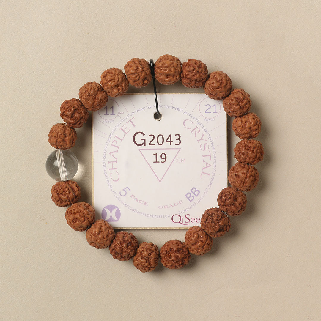 Crystal Chaplet (21 Rudraksha • 19 cm Fit) | Class BB | No. G2043