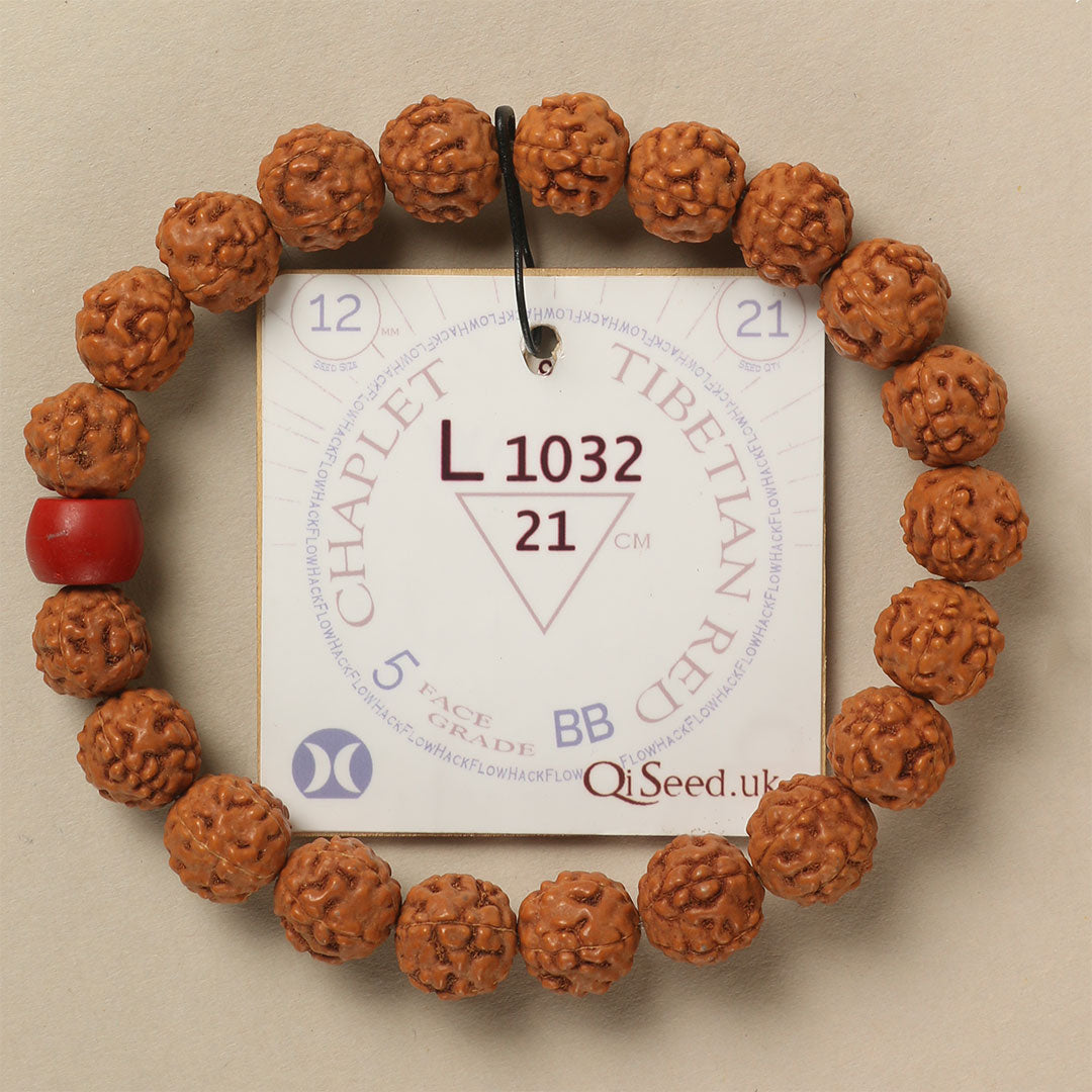 L1032 - Tibetian Red Chaplet 20 cm XL+