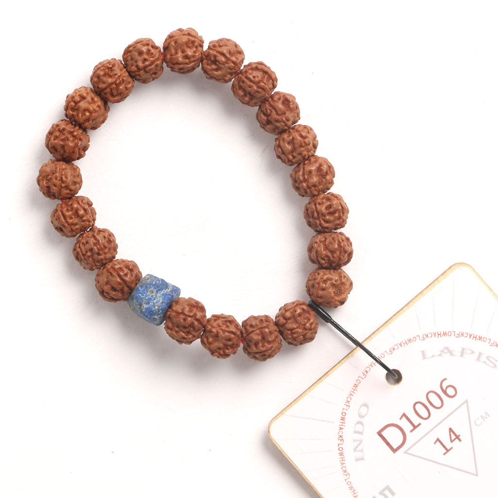 Lapis Lazuli Chaplet (21 Rudraksha • 14 cm Fit) | Class BB | No. D1006