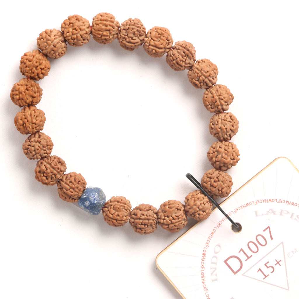 Lapis Lazuli Chaplet (21 Rudraksha • 15+ cm Fit) | Class BB | No. D1007