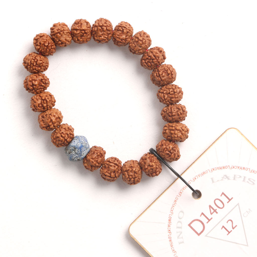 Lapis Lazuli Chaplet (21 Rudraksha • 12 cm Fit) | Class BB | No. D1401