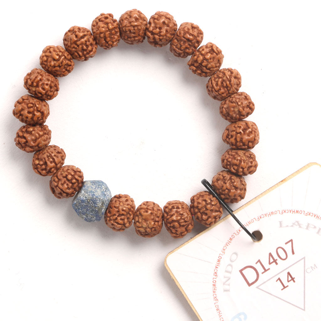 Lapis Lazuli Chaplet (21 Rudraksha • 14 cm Fit) | Class BB | No. D1407