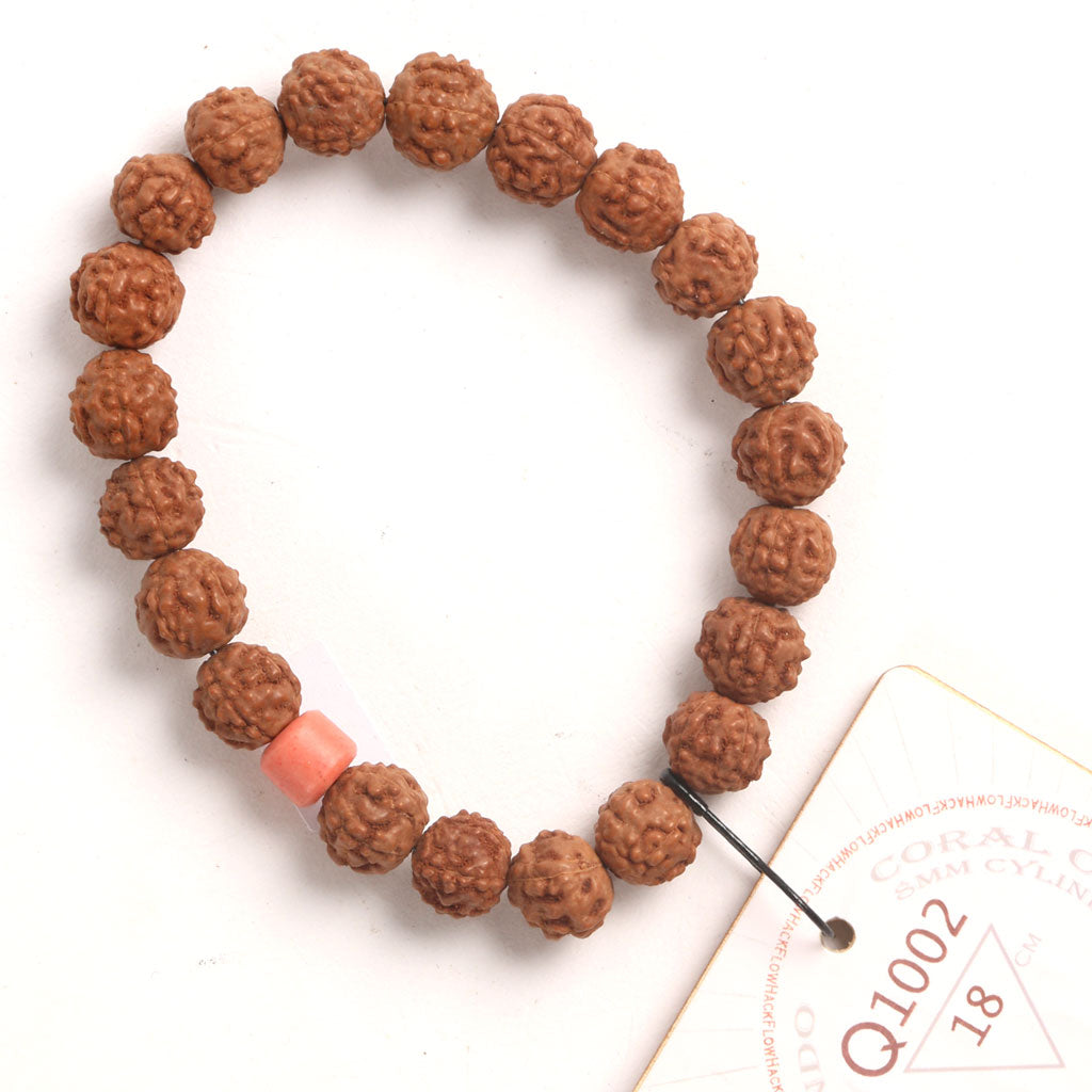 Coral Clay Chaplet (21 Rudraksha • 18 cm Fit) | Class BB | No. L2002
