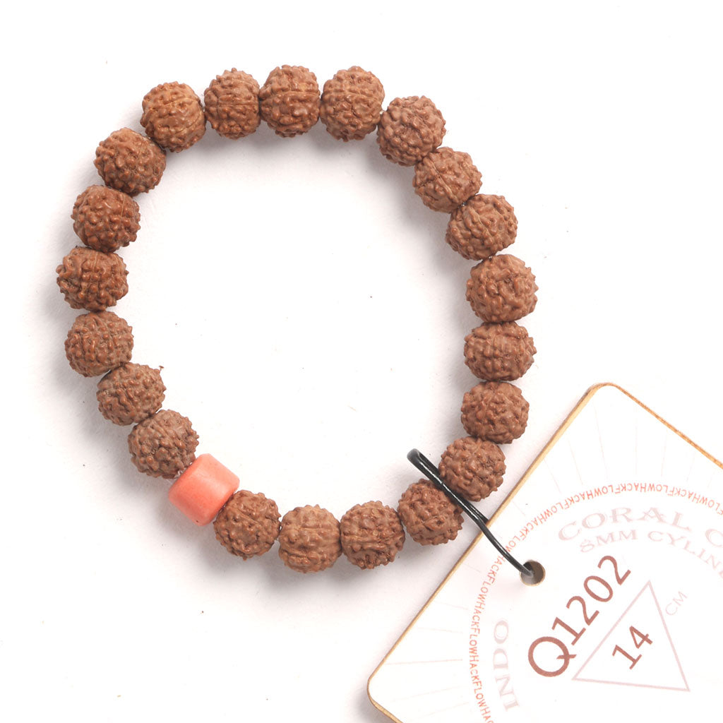 Coral Clay Chaplet (21 Rudraksha • 14 cm Fit) | Class BB | No. L2007