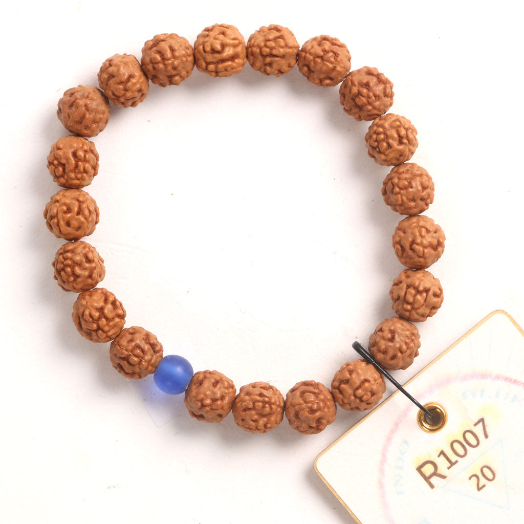 Blue Glass Chaplet (21 Rudraksha • 20 cm Fit) | Class BB | No. J1107
