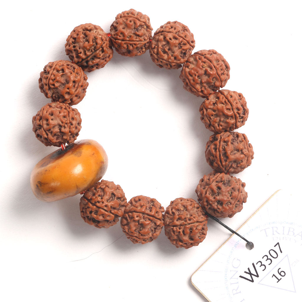 P2201 - Tribal Amber Oath Ring 16 cm M