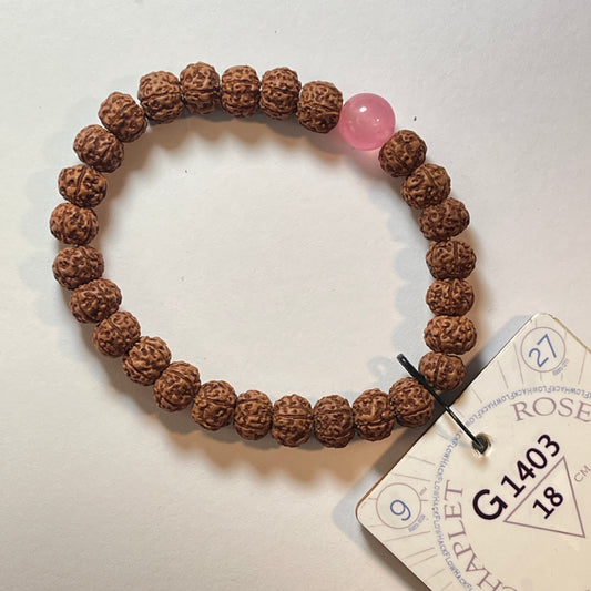 G1403 - Rose Quartz Chaplet   18 cm  L