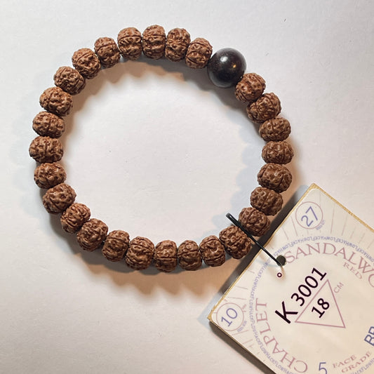 K3001 - Red Sandlewood Chaplet   18 cm  L