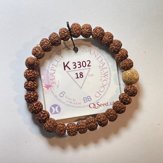 K3302 - White Sandalwood Chaplet   18 cm  L