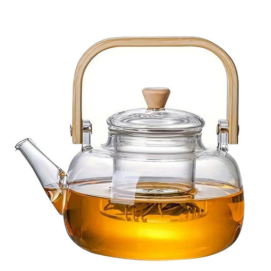 Bamboo - Glass Teapot Kettle Bamboo Handle 1000 ml