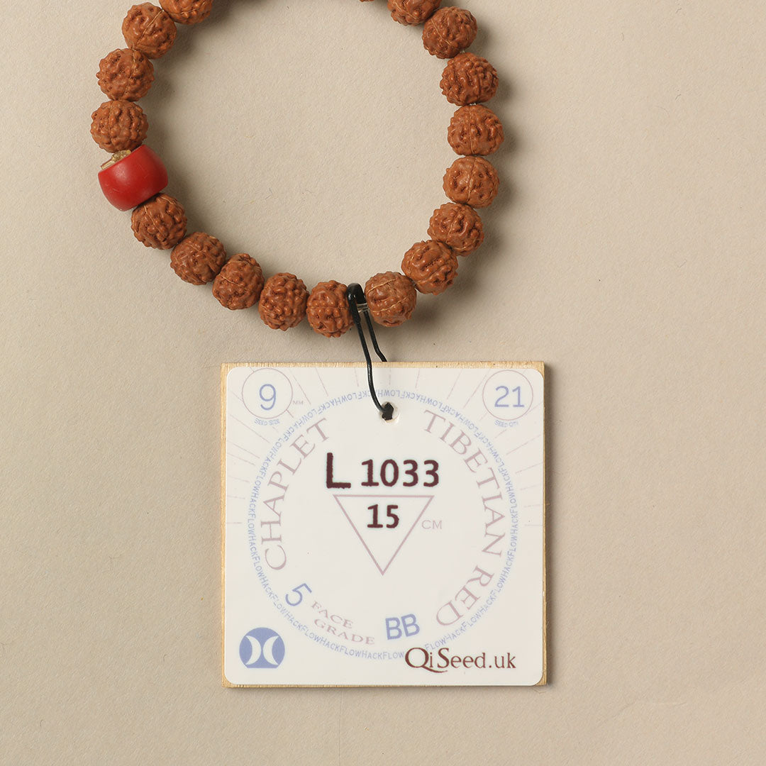 L1033 - Tibetian Red Chaplet   15 cm  S+