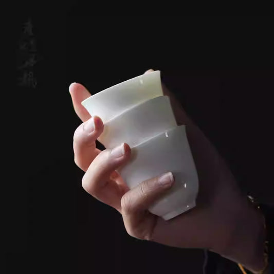 Tulipa - Green Bamboo and Red Maple White Porcelain 60ml Cup